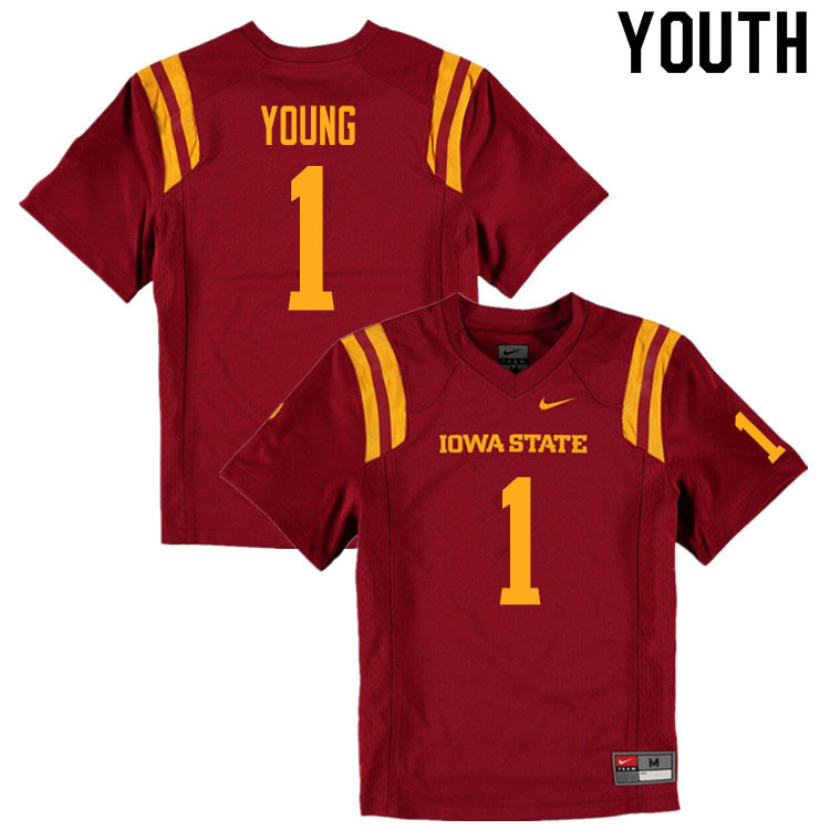 Iowa State Cyclones Youth #1 Isheem Young Nike NCAA Authentic Cardinal College Stitched Football Jersey PO42M58FF